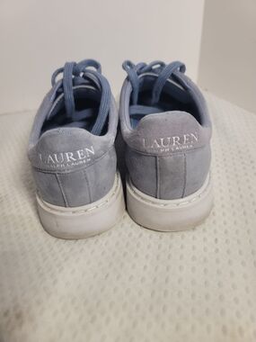 LAUREN Ralph Lauren Women's Light Blue Suede Sneakers